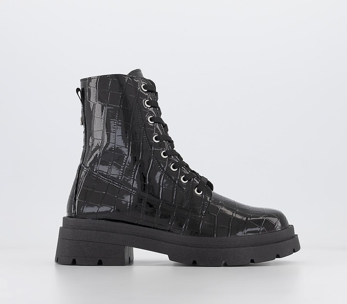 Black patent hotsell croc boots