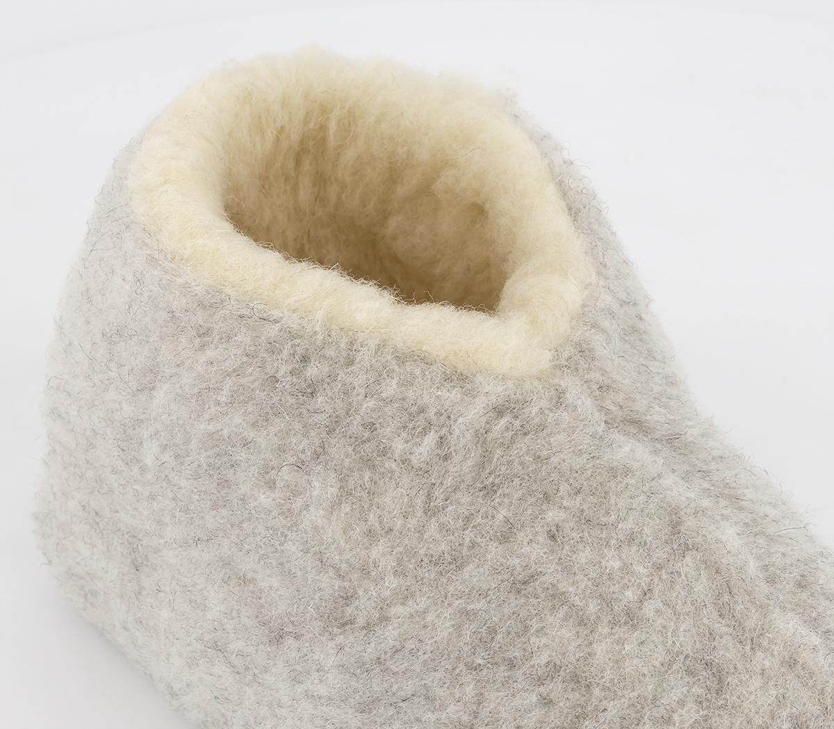 Yoko Wool Skiper Slippers Light Grey Kids Slippers