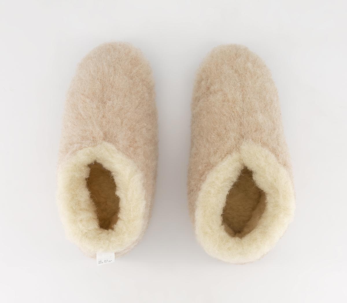 Yoko Wool Skiper Slipper Beige Kids Slippers