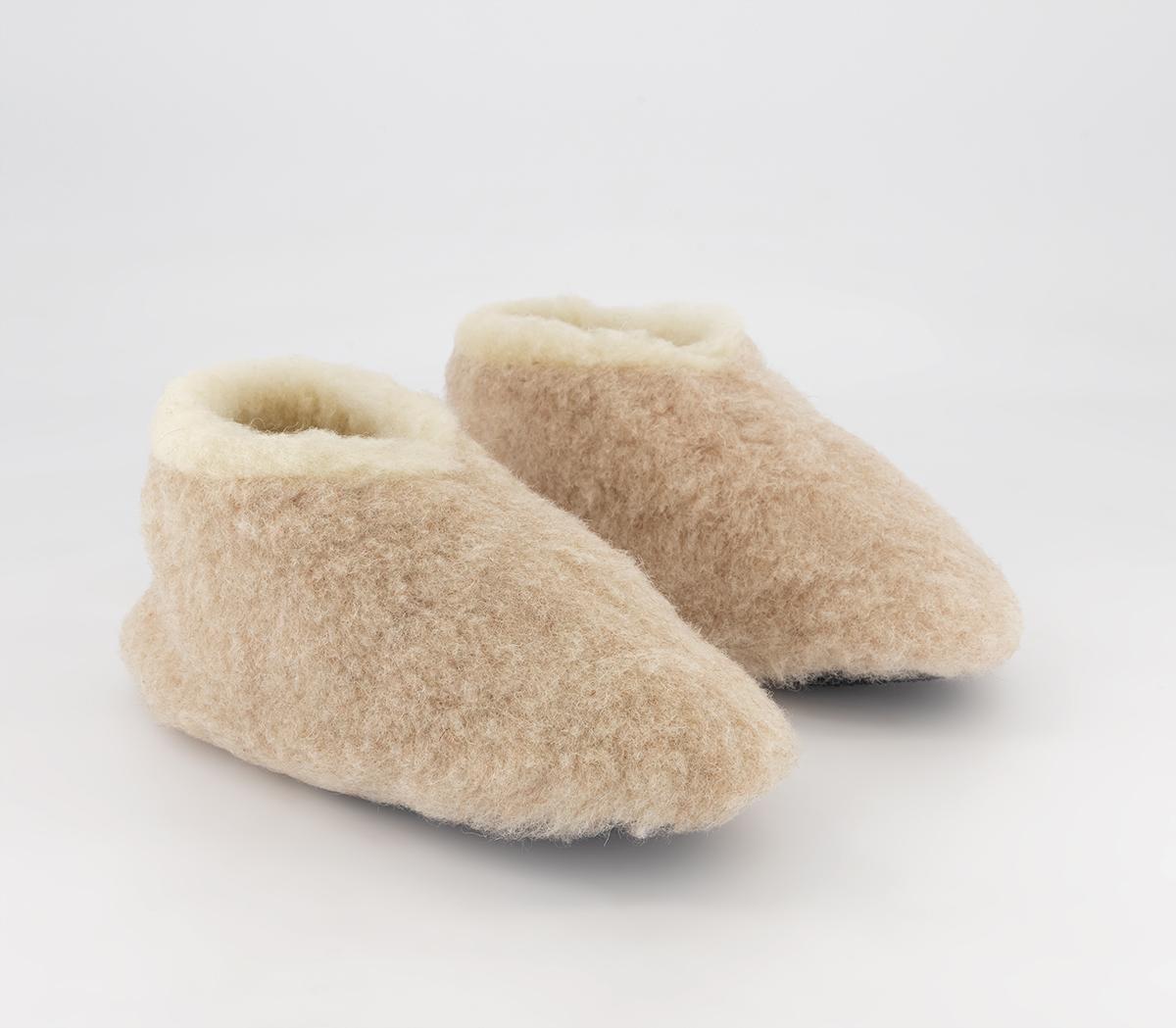 Yoko Wool Skiper Slipper Beige Kids Slippers