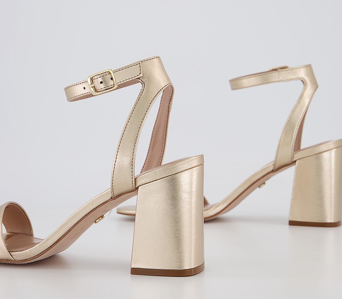 OFFICEMaple Ankle Strap Black Heels OFFICEMaple Ankle Strap Black HeelsGold Leather