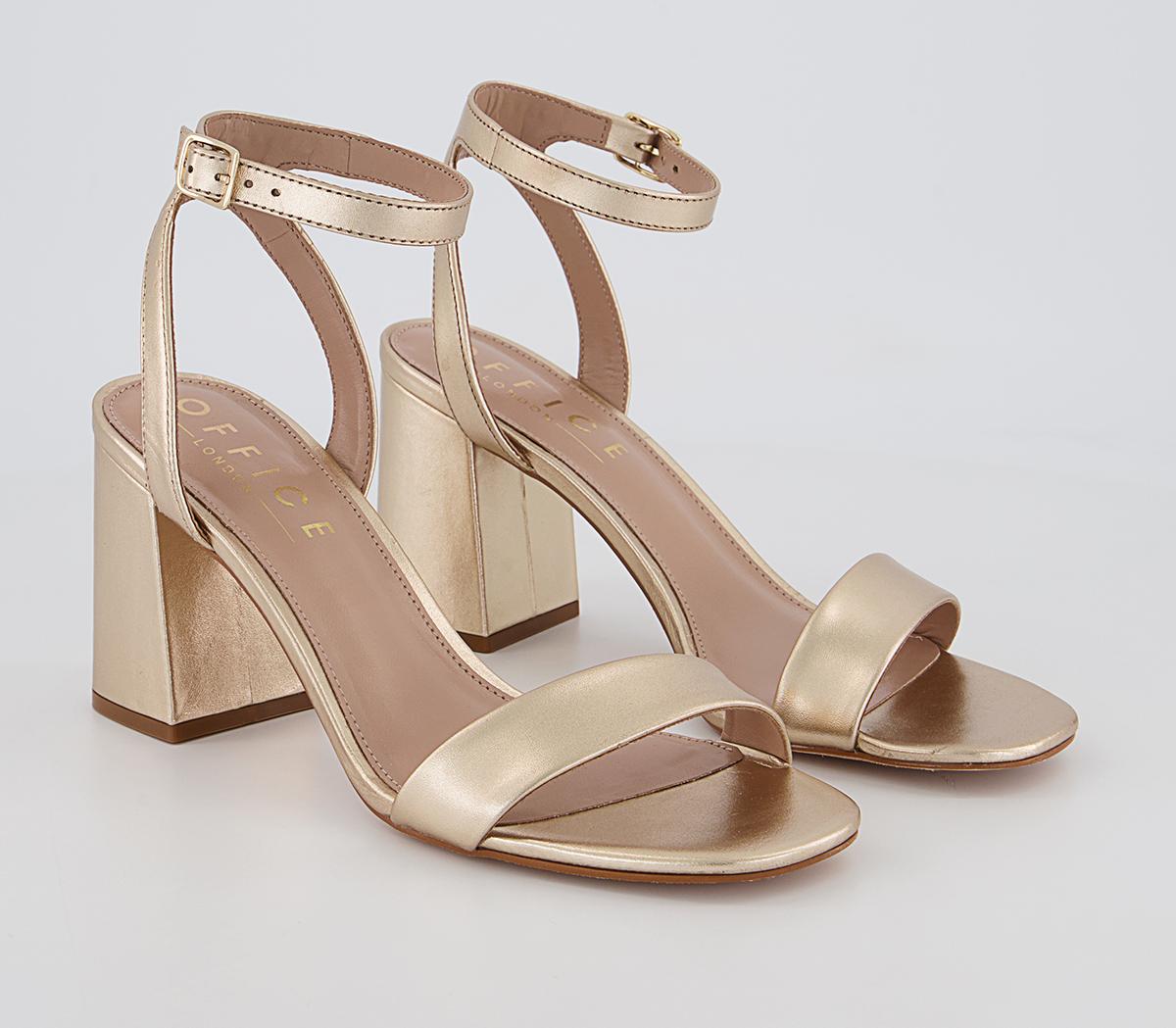 OFFICEMaple Ankle Strap Black Heels OFFICEMaple Ankle Strap Black HeelsGold Leather