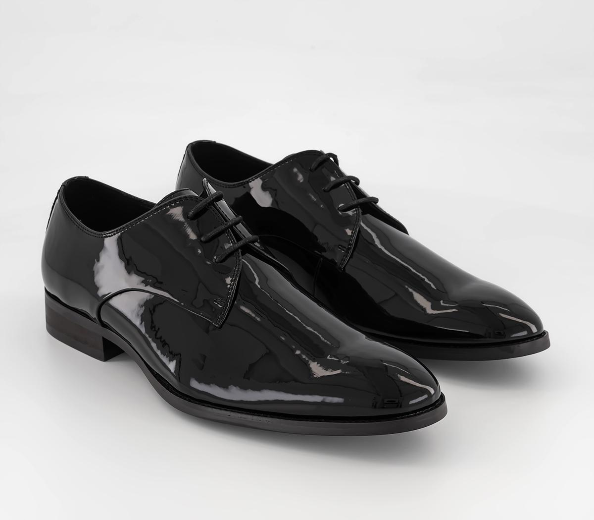 OFFICE Marsden 3 Eye Patent Derby Shoes Black Patent - Men’s Smart Shoes