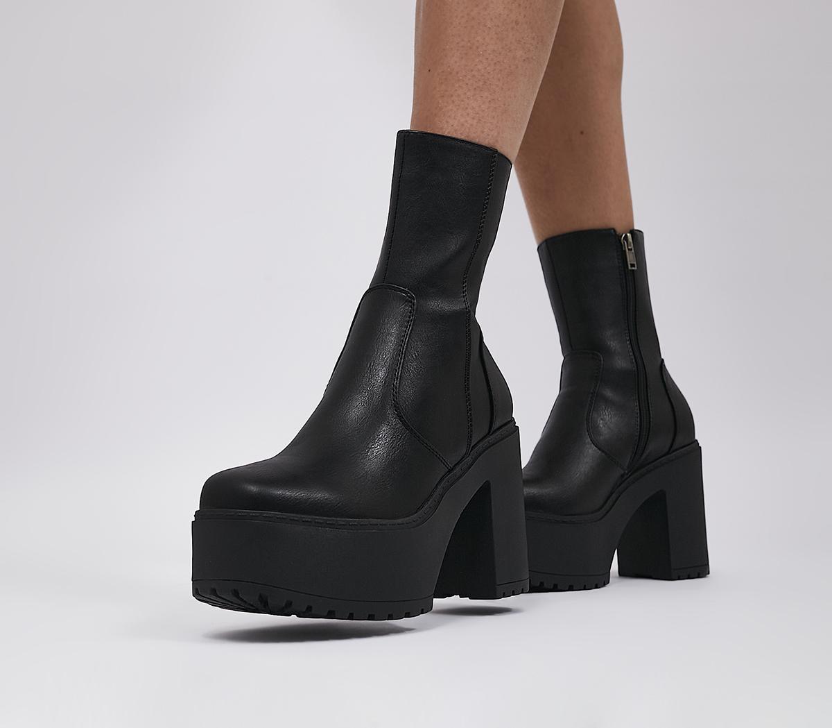 Lamoda Platform Ankle Boots Black - New Season Women's