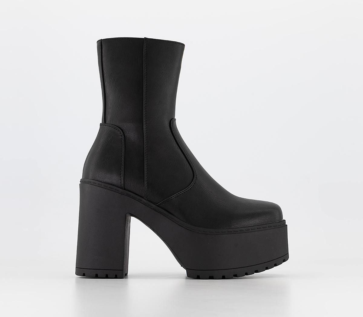 Lamoda Platform Ankle Boots Black - New Season Women's