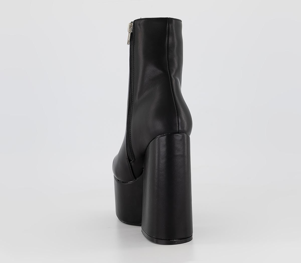 black platform ankle boots