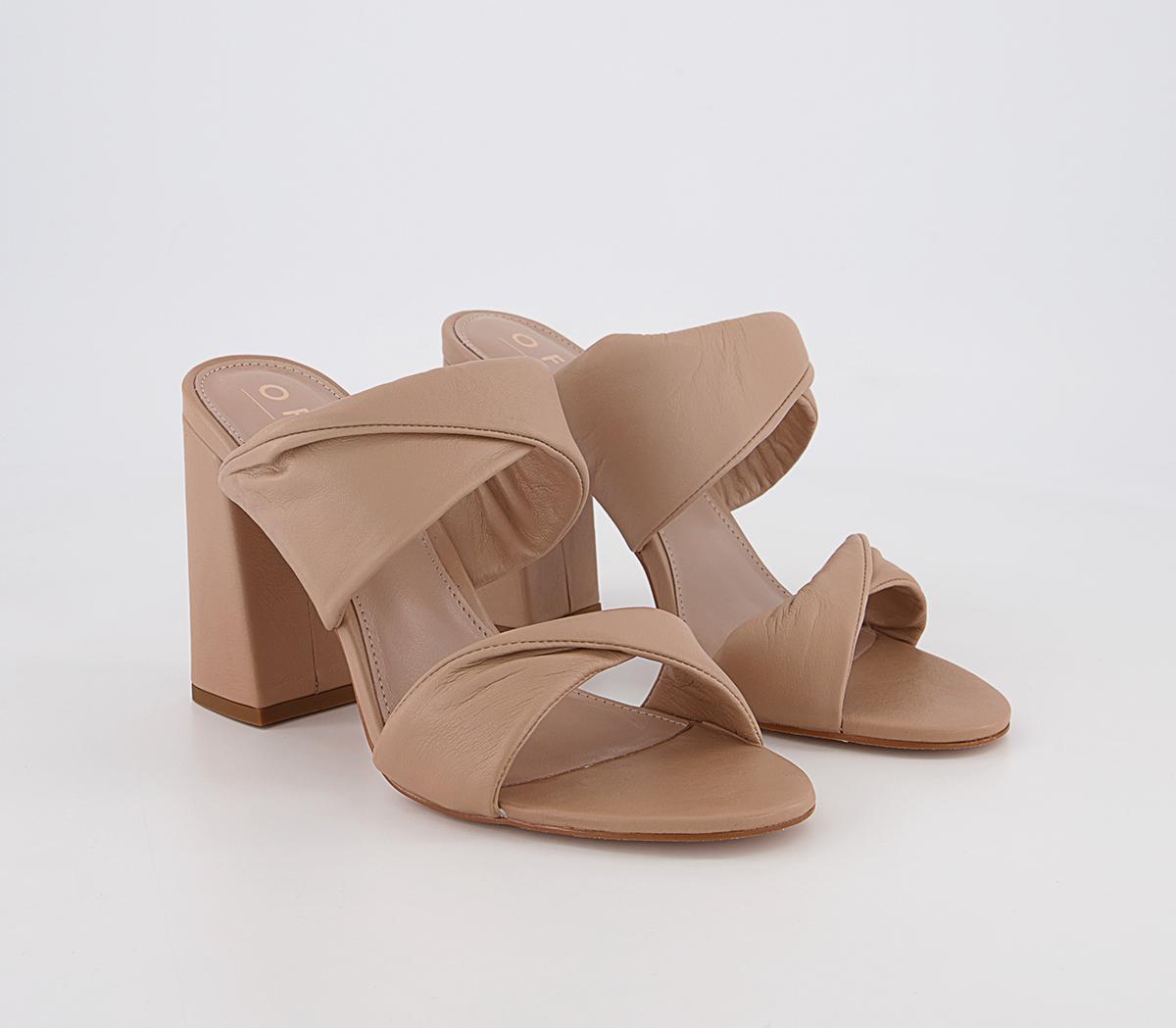 OFFICEMarcy Twist Two Strap MulesBeige Leather