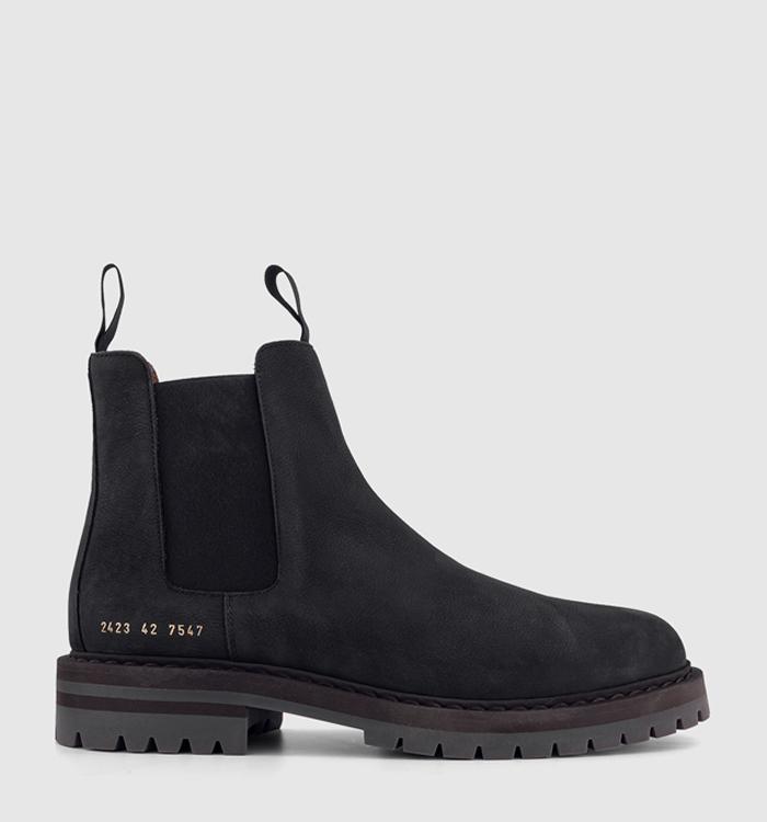 Common Projects Winter Chelsea Boots Black Suede