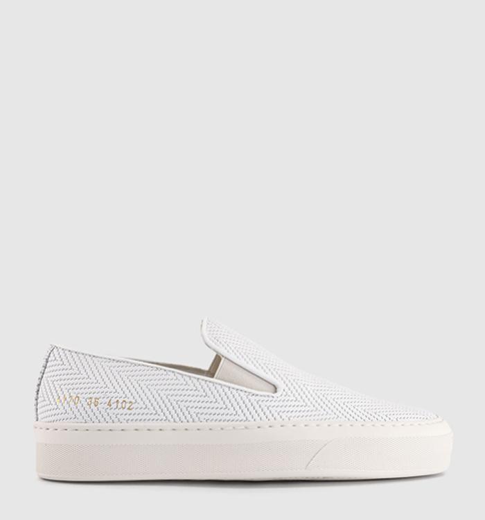 Common Projects Slip On Shoes White Weave