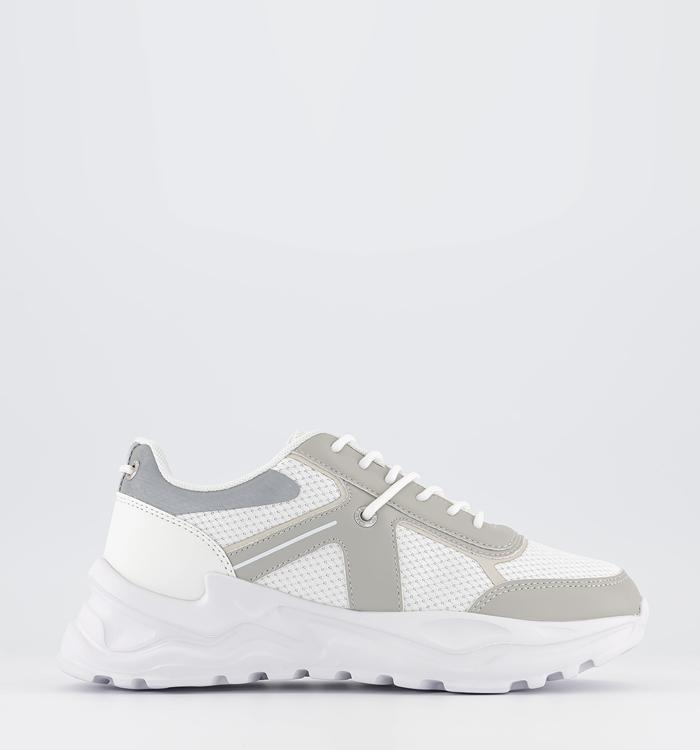 OFFICE Futuristic Chunky Lace Up Trainers White Mix