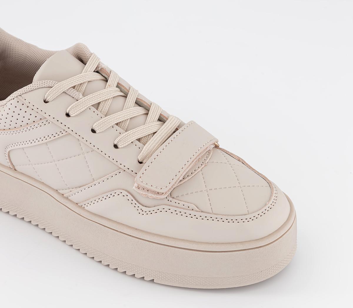 OFFICE Frankie Embossed Lace Up Trainers Pink - Flat Shoes for Women