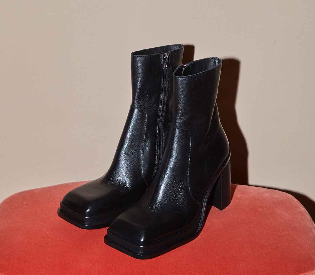 OFFICE Studio Office Studio Amsterdam Square Toe Heel Boots Black ...