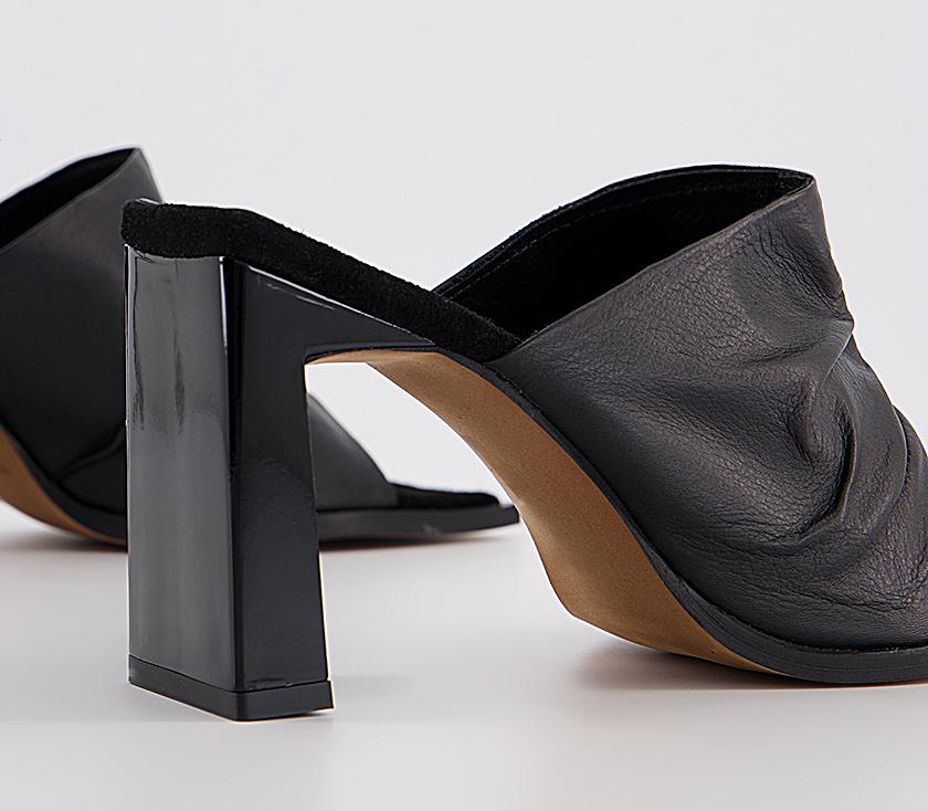 OFFICE Studio Office Studio Madrid Ruched Mules Black Leather - Studio