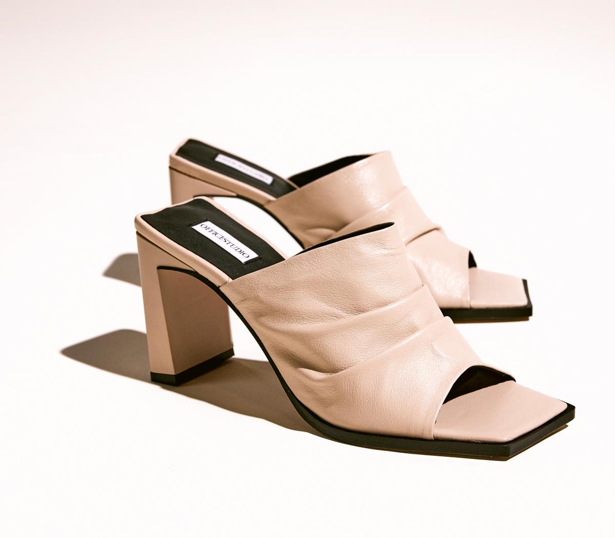 OFFICE Studio Office Studio Madrid Ruched Mules White Leather Mules