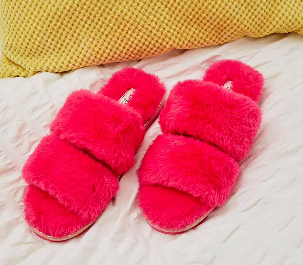 Lounge Roxy Double Strap Slippers Hot Pink