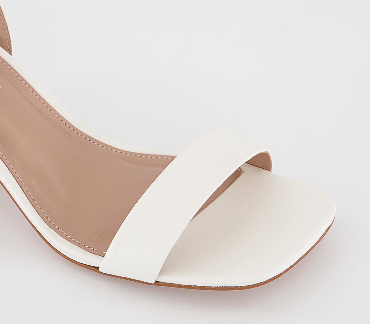OFFICE Marina Ankle Strap Low Block Heels OFFICE Marina Ankle Strap Low Block Heels White Leather
