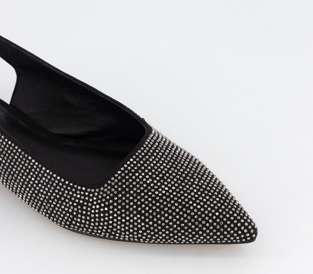 OFFICE Freida Hot Fix Point Ballerinas Black Embellished - Flat Shoes ...