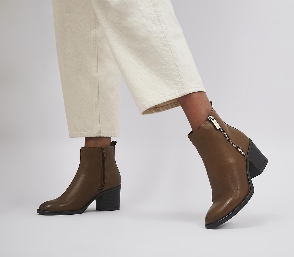 Tan heeled cheap ankle boots uk