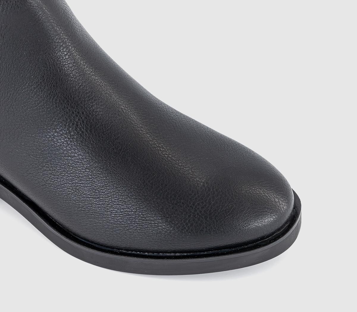 OFFICEAila Zip Flat Ankle BootsNew Black