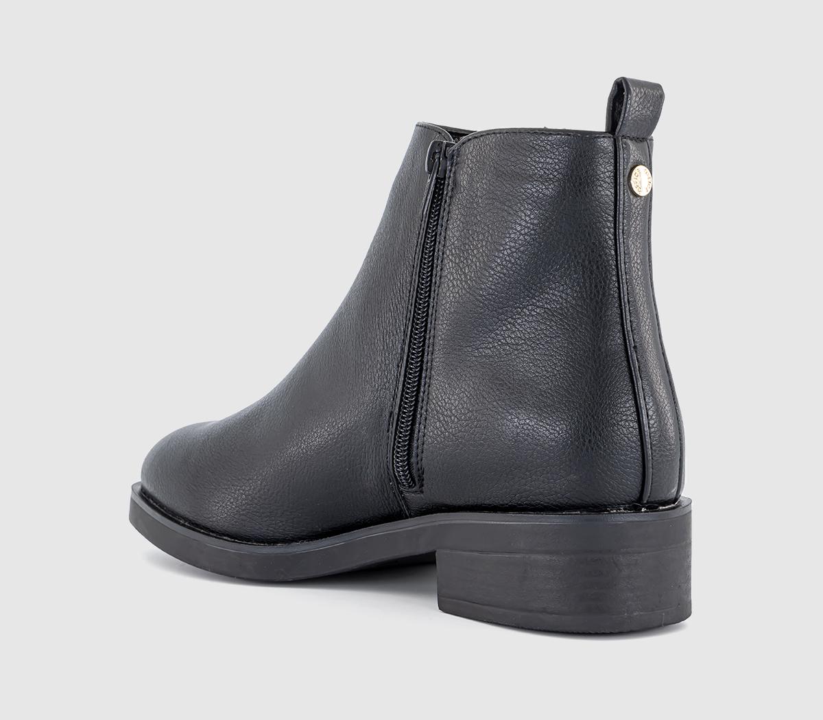 OFFICEAila Zip Flat Ankle BootsNew Black