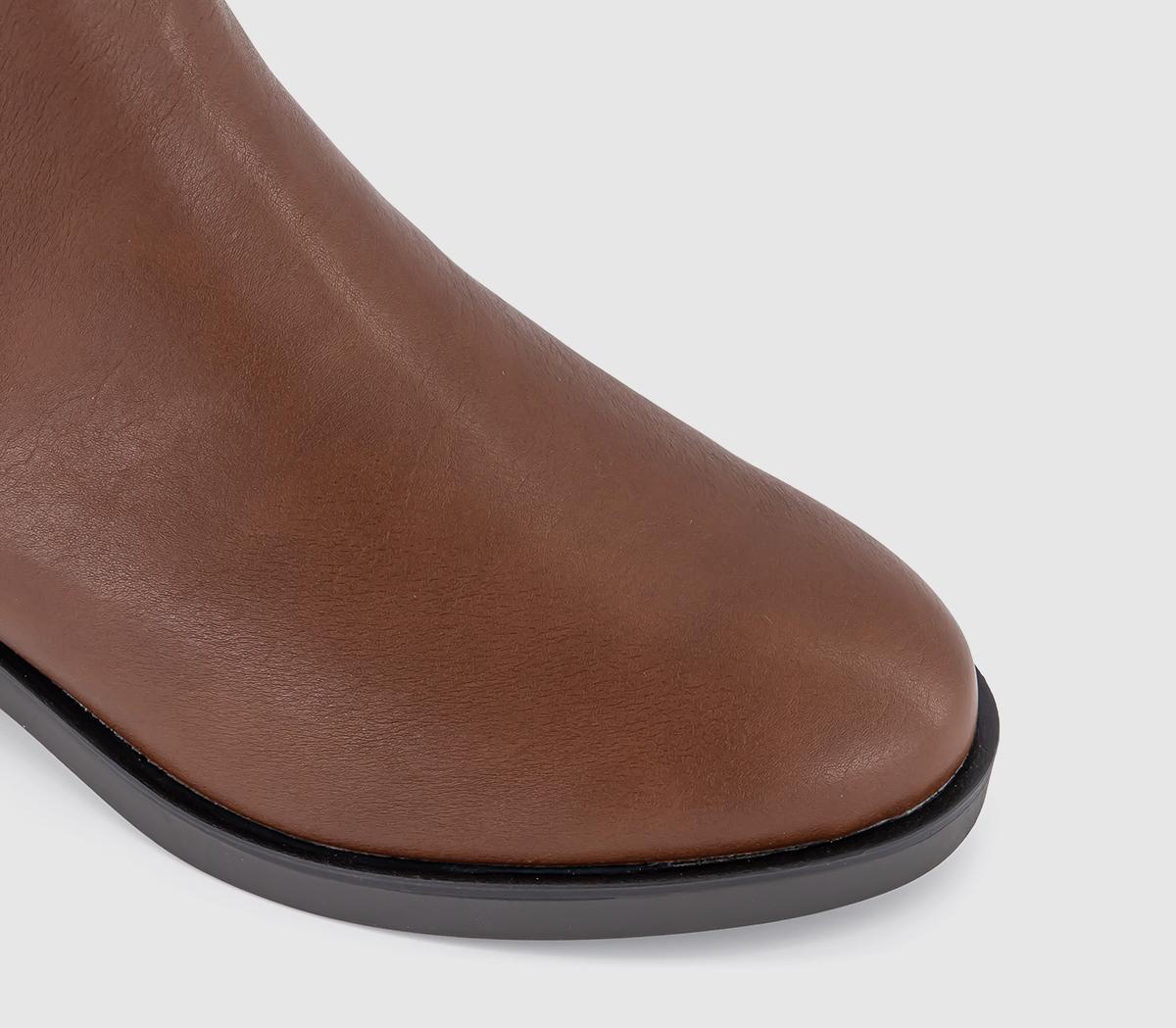 OFFICE Aila Zip Flat Ankle Boots OFFICE Aila Zip Flat Ankle Boots Tan