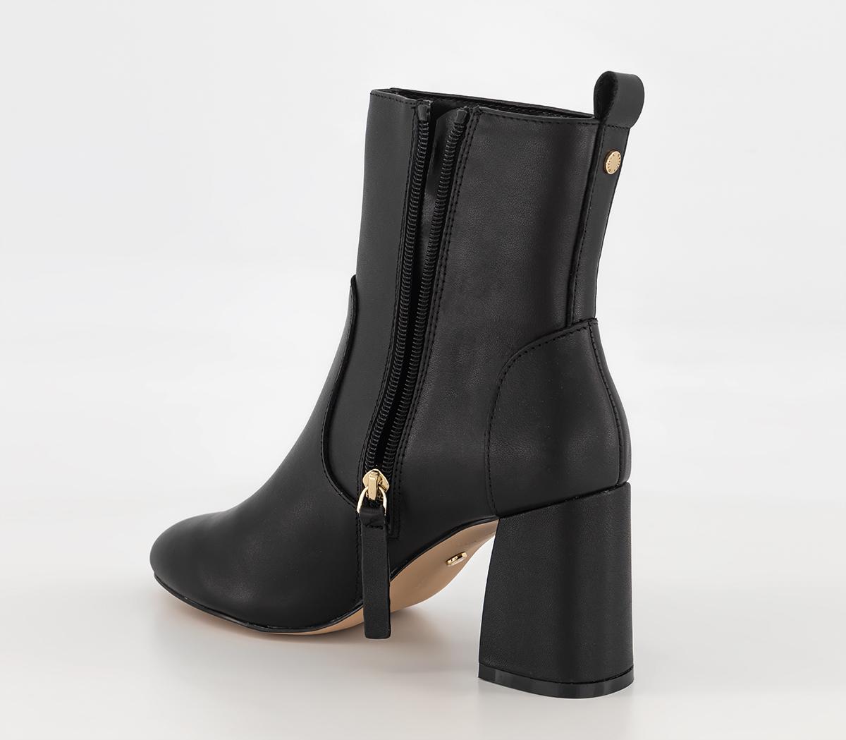 OFFICEAnushka Block Heel Ankle BootsBlack Leather