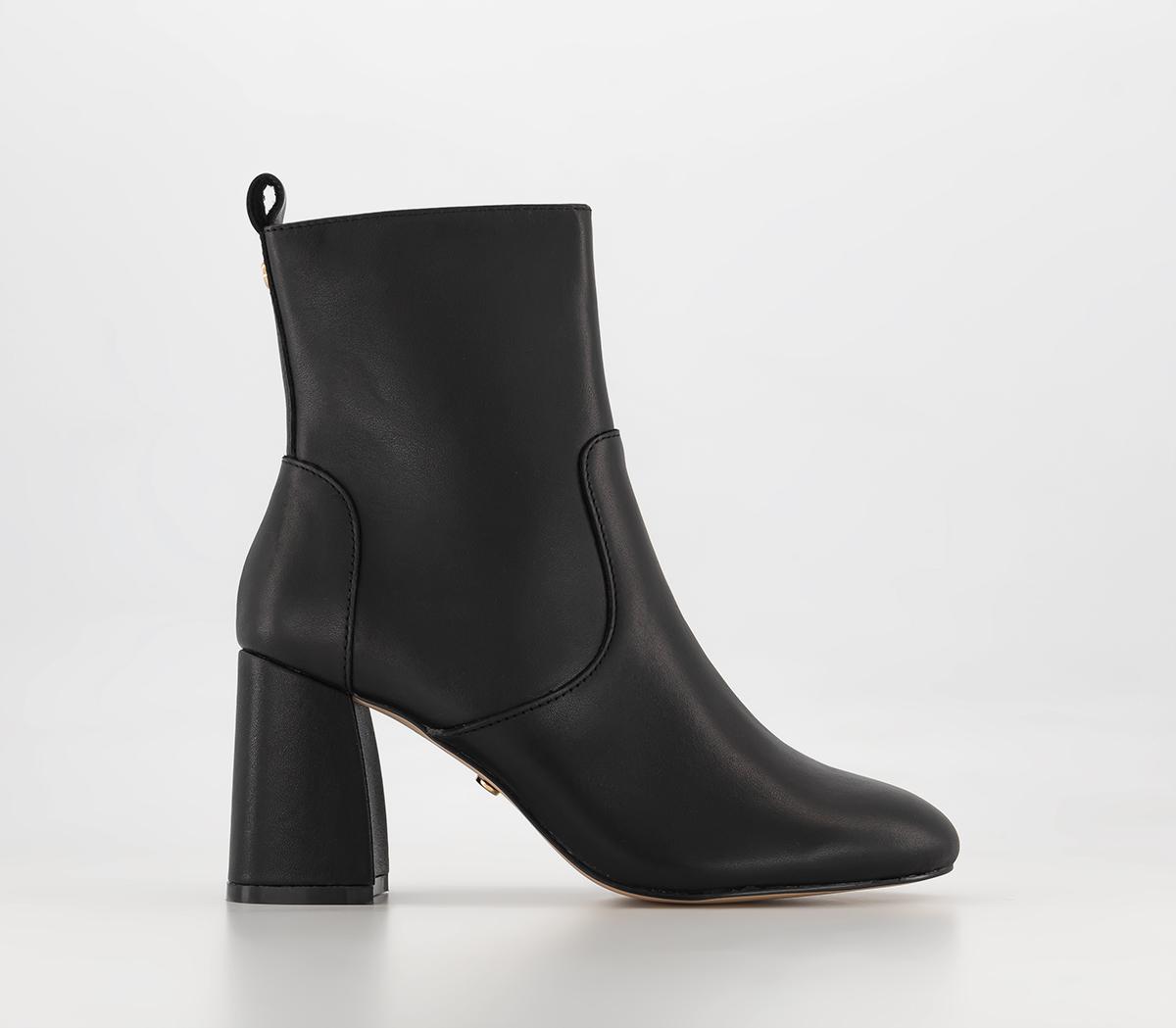 OFFICE Anushka Block Heel Ankle Boots Black Leather - Women's Ankle Boots
