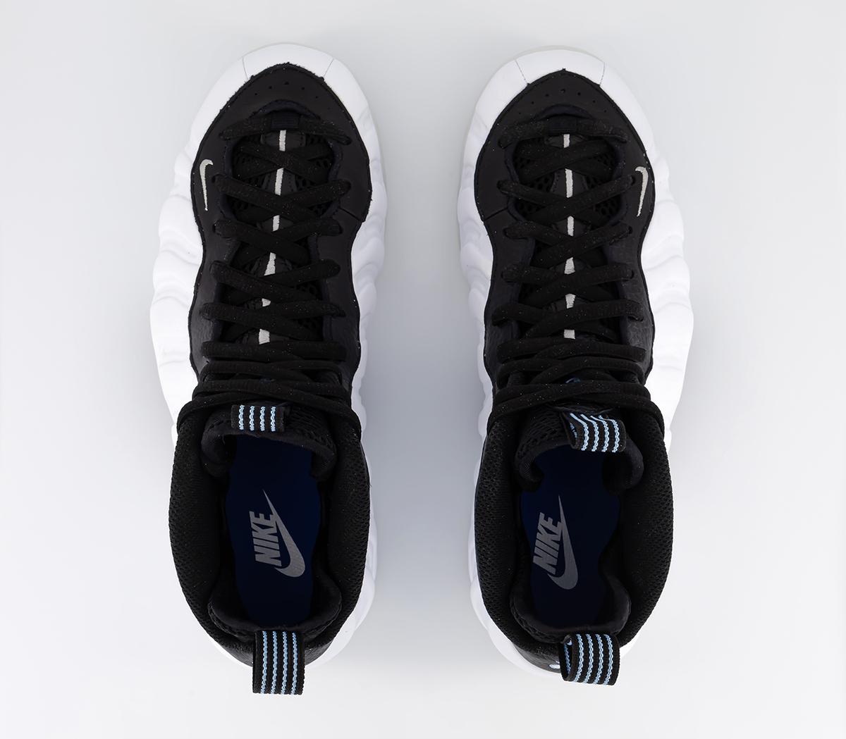 NikeAir Foamposite One Trainers White Metallic Silver Black Cobalt Bliss Race Blue