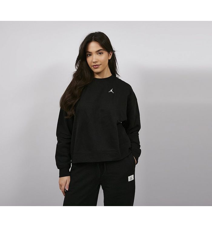 Jordan Womens Fleece Crew Sweatshirt Black White