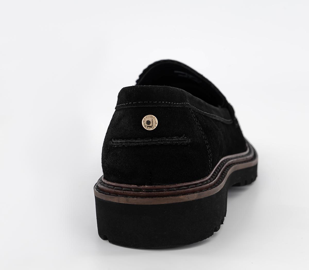 OFFICEFair Enough Chunky Sole Penny LoafersBlack Suede