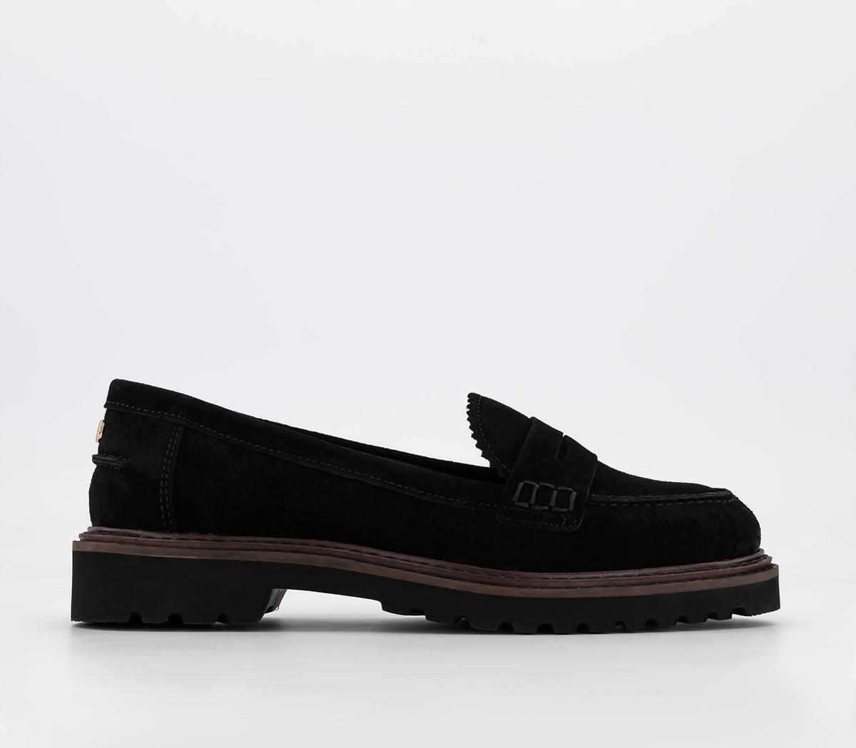 OFFICEFair Enough Chunky Sole Penny LoafersBlack Suede