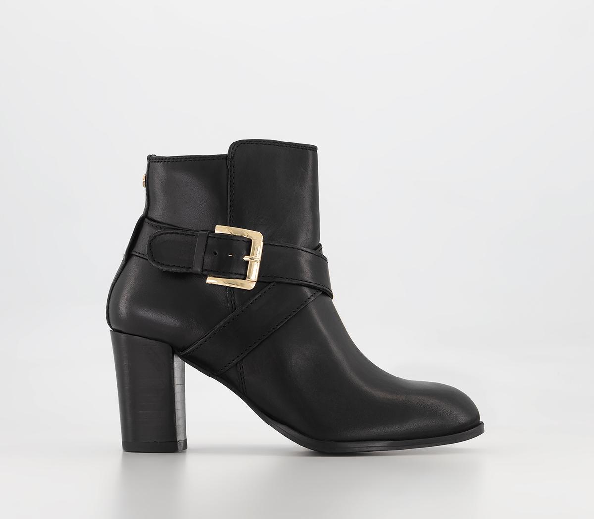 OFFICEAlma Buckle Strap Ankle Boots OFFICEAlma Buckle Strap Ankle BootsBlack Leather