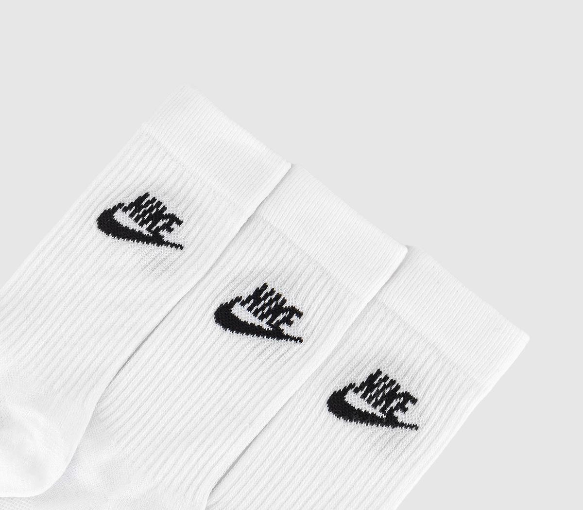 NikeNike Sports Everyday Essential High Socks 3 Pairs NikeNike Sports Everyday Essential High Socks 3 PairsWhite Black