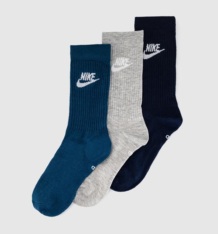 Nike Sports Everyday Essential High 3 Pairs Grey Blue Force Navy