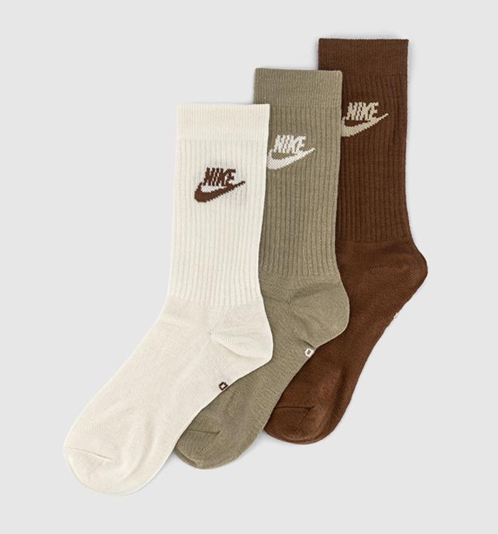 Nike Nike Sports Everyday Essential High 3 Pairs Brown Neautral