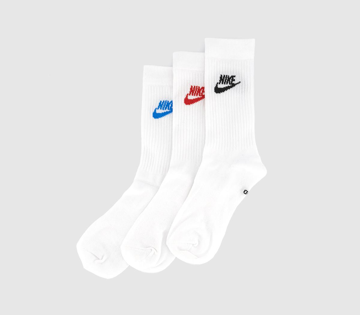 Nike Sports Everyday Essential High 3 Pairs Multicolour White/Blue/Black, M