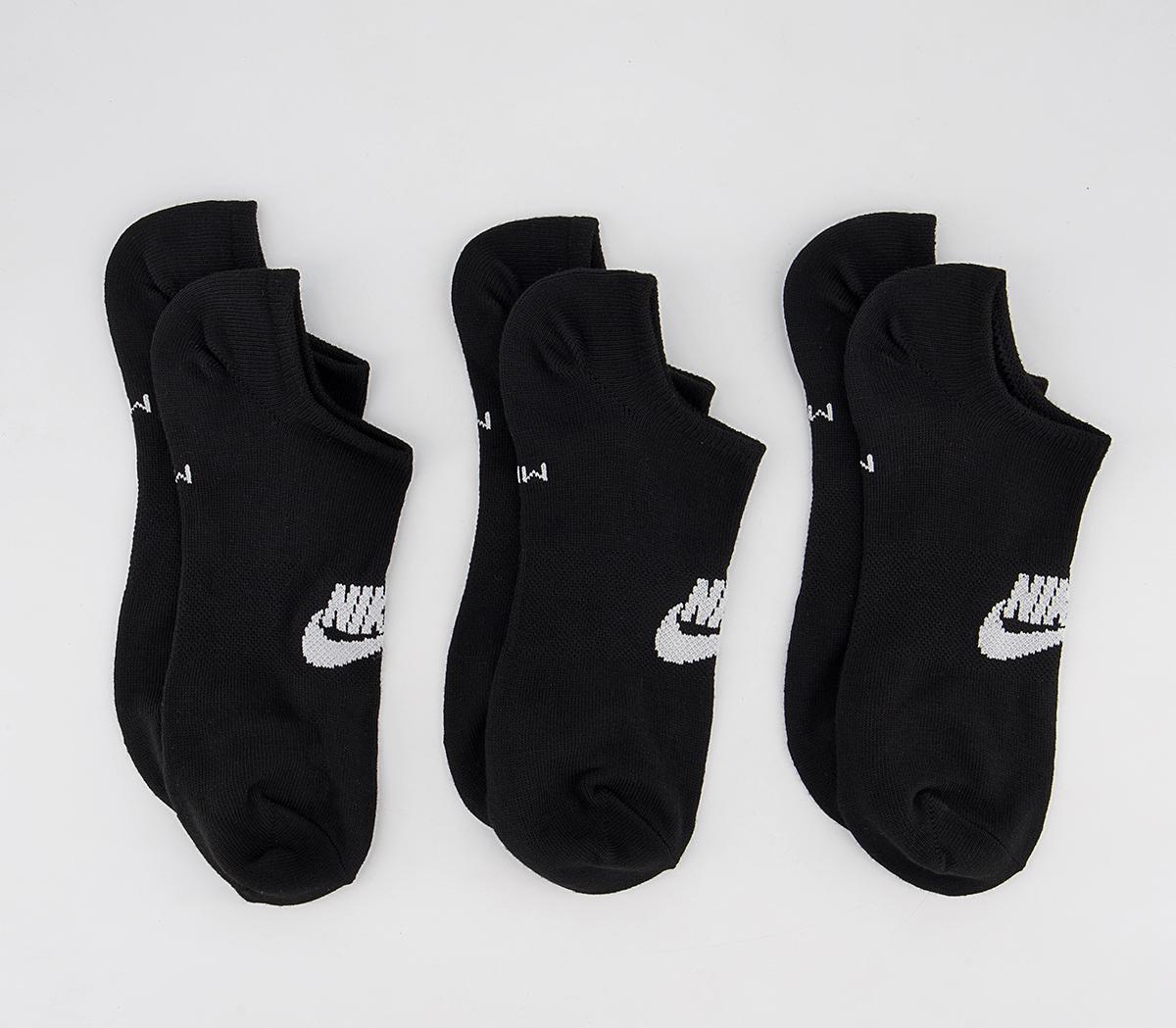 NikeNike Sportswear Everyday Essential Ankle Socks 3 PackBlack White