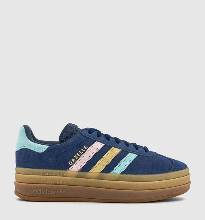 adidas Gazelle Bold W Trainers Dark Blue Almost Pink Almost Yellow