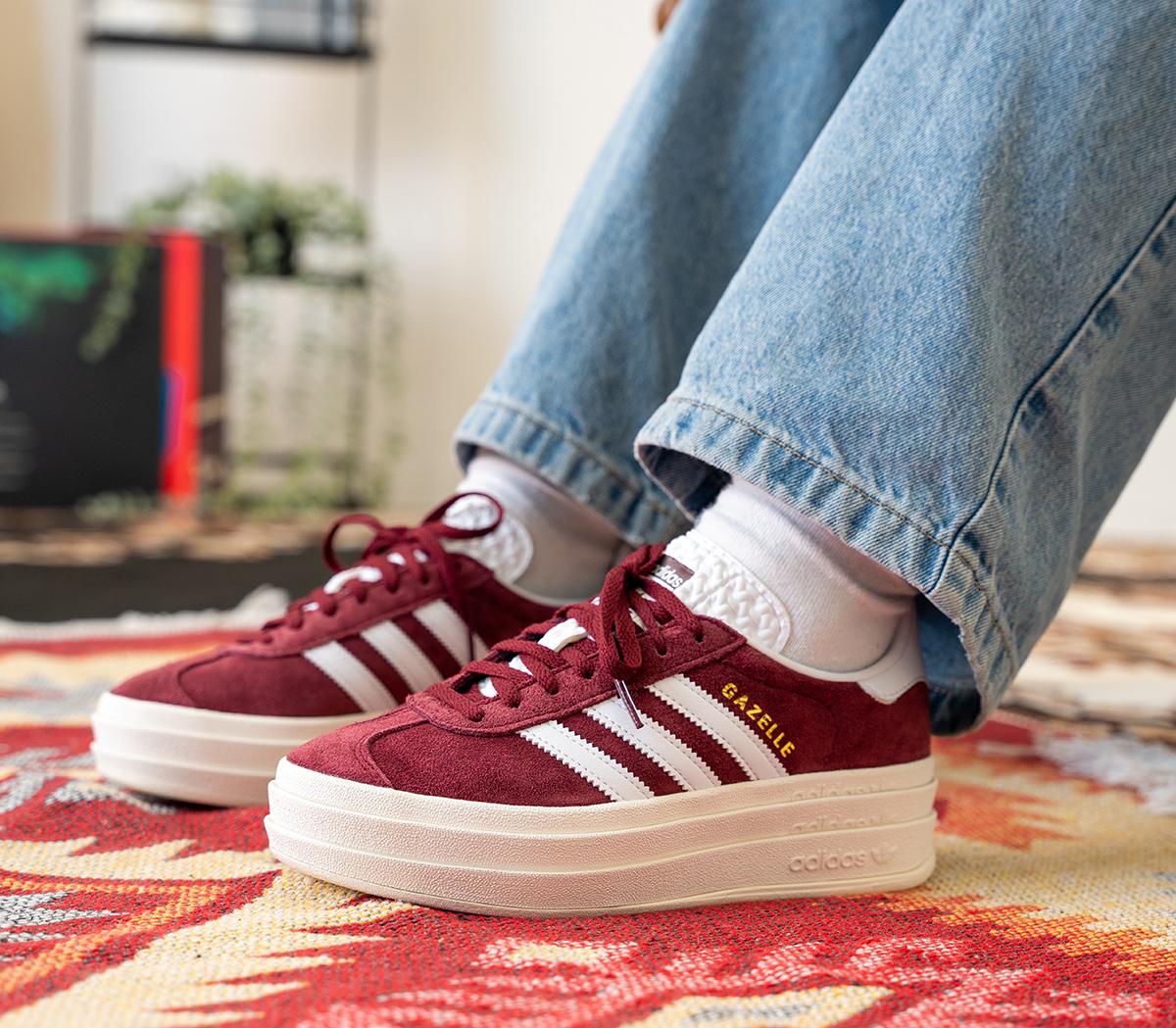 adidasGazelle Bold W Trainers Shadow Red White Core White