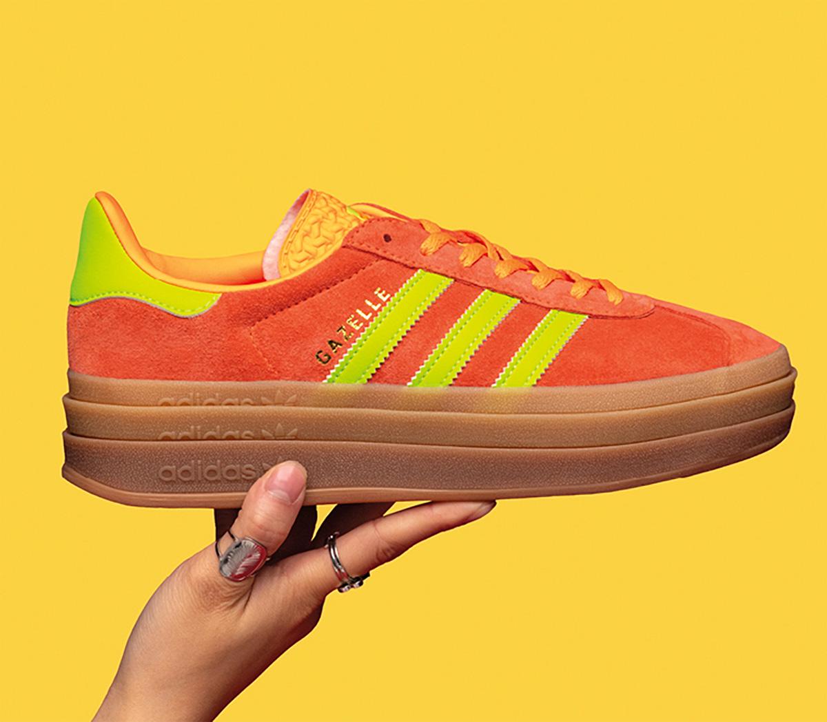 adidasGazelle Bold W Trainers Solar Orange Solar Green Gum