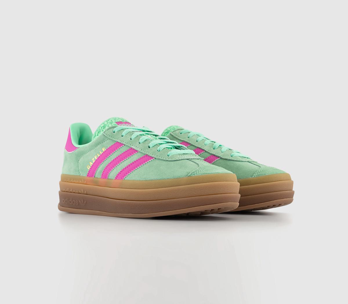 Adidas Gazelle Bold W Trainers Pulse Mint Screaming Pink Gum M2 Womens Trainers 6725