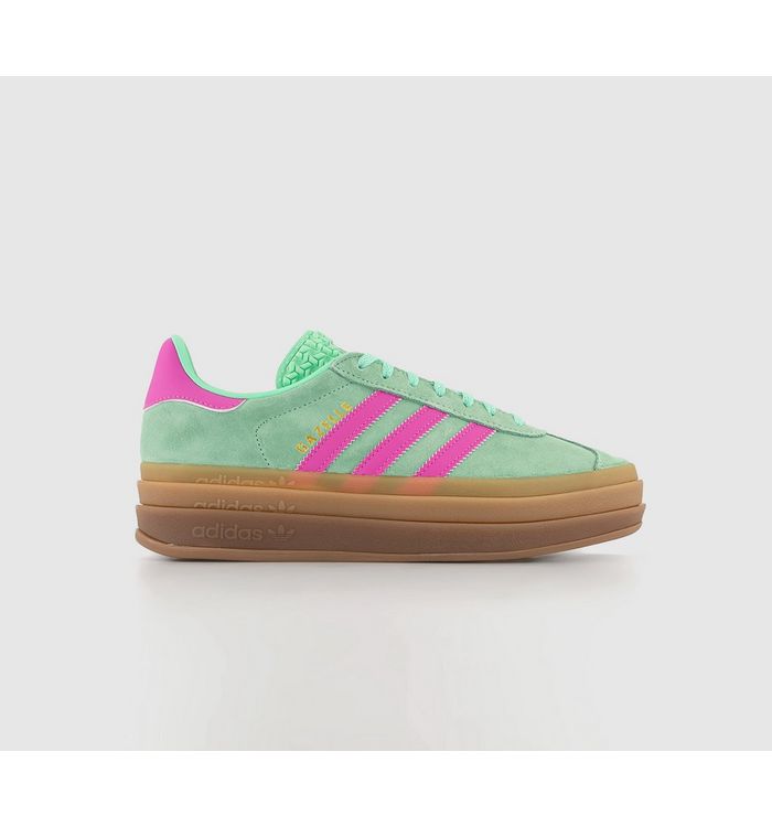 Adidas Gazelle Bold W Trainers Pulse Mint Screaming Pink Gum M2 In Green