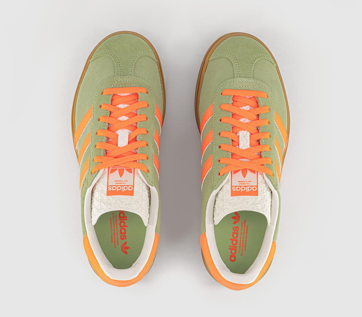 adidas Gazelle Bold W Trainers Semi Green Screaming Orange Gum - Women ...