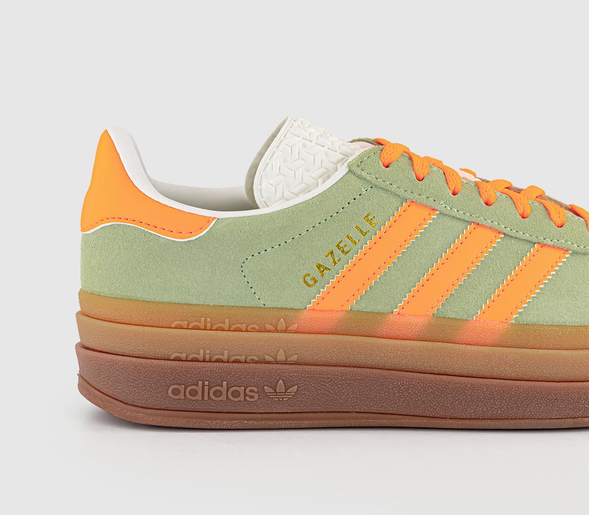 adidasGazelle Bold W TrainersSemi Green Screaming Orange Gum