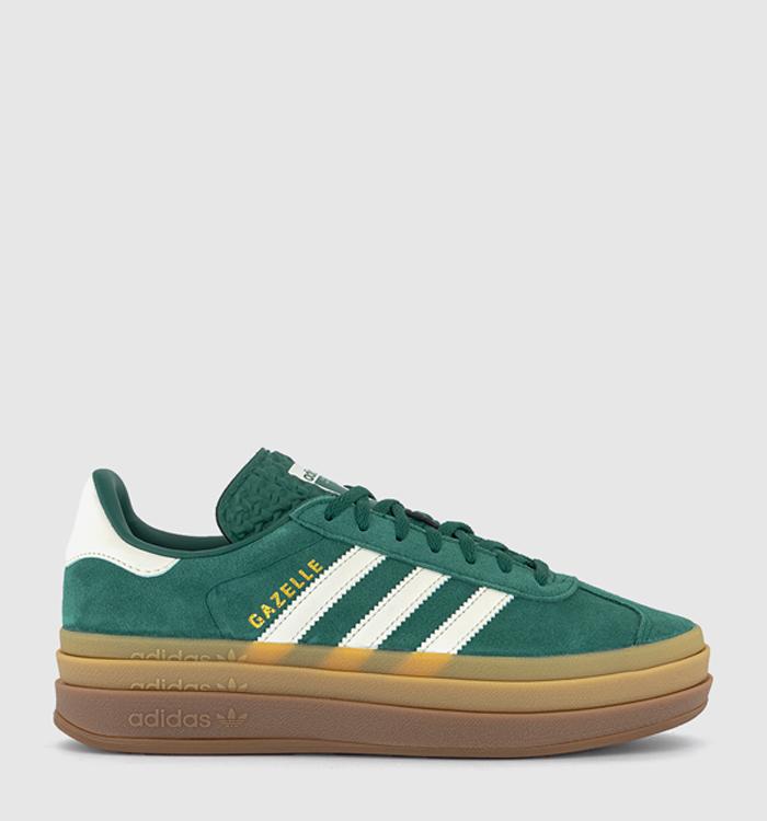 adidas Gazelle Bold W Trainers Collegiate Green Offwhite Gold Metalic