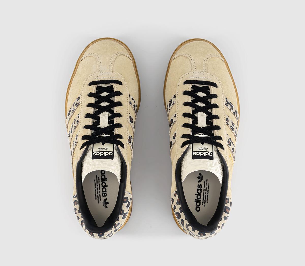 adidasGazelle Bold W TrainersCream White Black Leopard