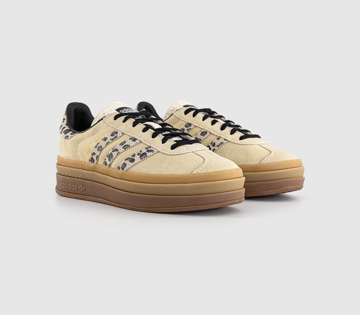 adidasGazelle Bold W TrainersCream White Black Leopard