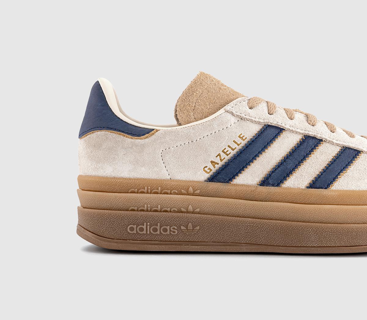 adidas Gazelle Bold W Trainers Cream White Night Indigo Magic Beige ...