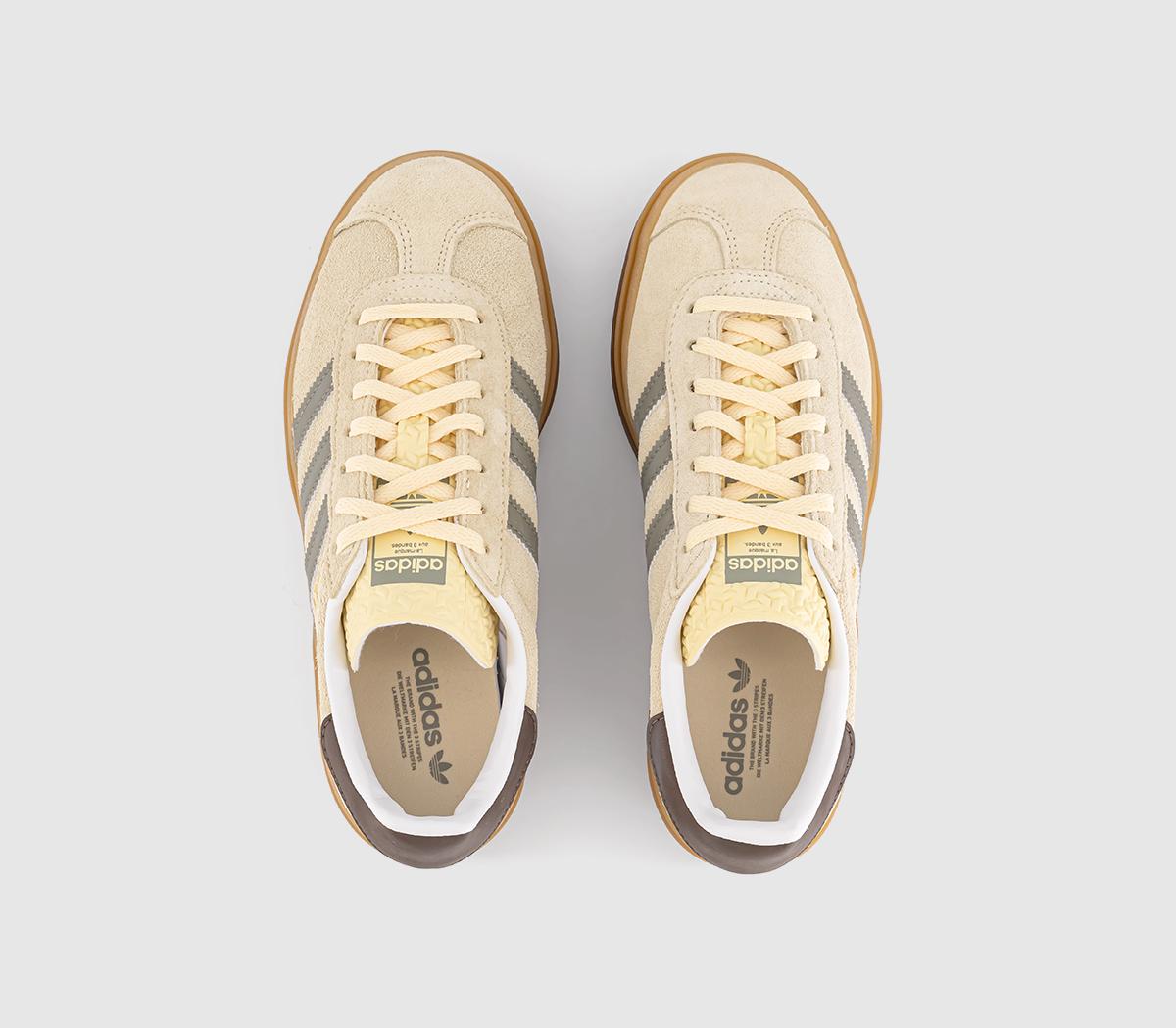 adidas Gazelle Bold W Trainers adidas Gazelle Bold W Trainers Warm Vanilla Silver Pebble Earth Strata