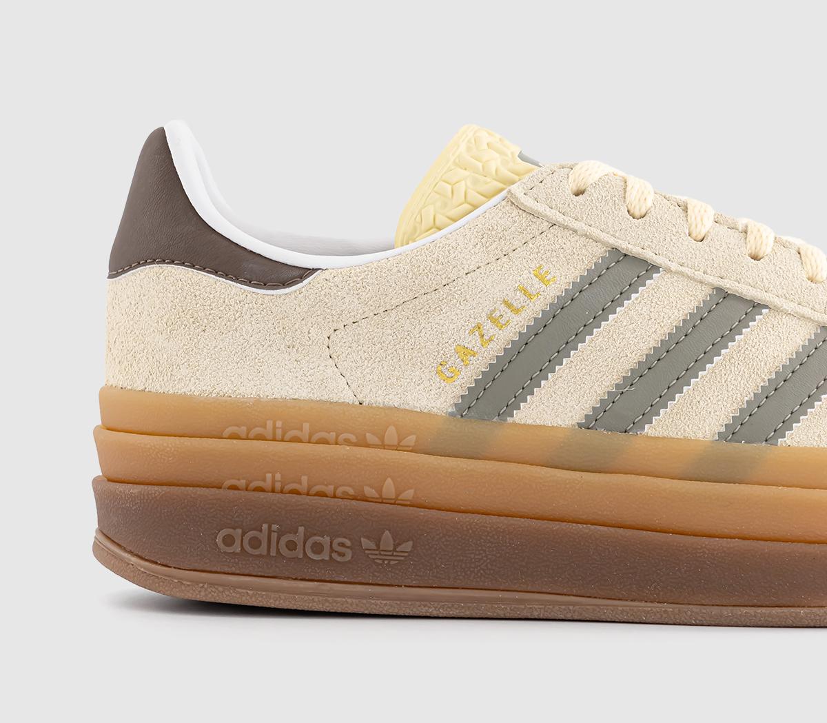 adidas Gazelle Bold W Trainers adidas Gazelle Bold W Trainers Warm Vanilla Silver Pebble Earth Strata